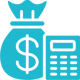 calculator cost icon blue